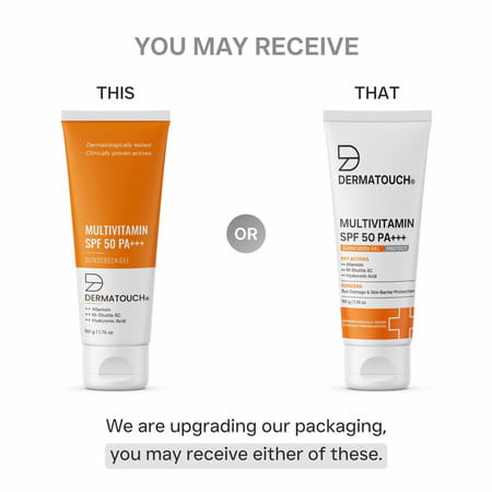 Dermatouch Multivitamin Spf 50 Pa+++ Sunscreen Gel | Uva-Uvb Protection |Zero White Cast | 50 G