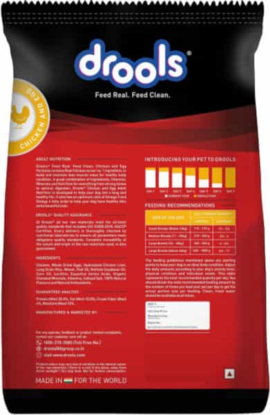 Drools Chicken & Egg Dry Adult Dog Food | 10 Kg | Pack Of 1