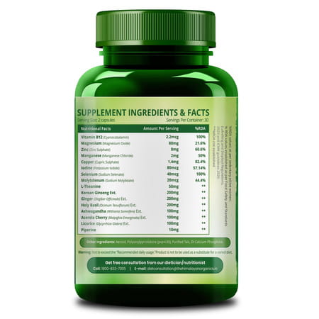 Himalayan Organics Thyroid Supplement | Natural Ingredients For Both Men & Women (60 Capsules)