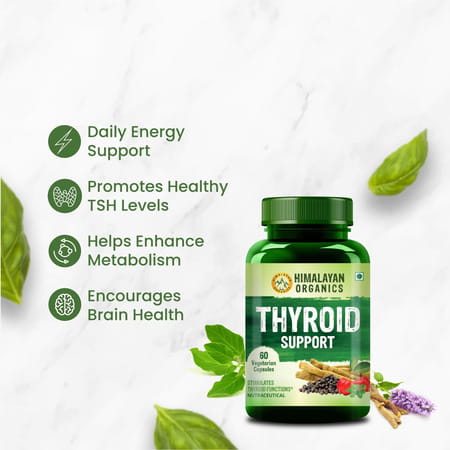 Himalayan Organics Thyroid Supplement | Natural Ingredients For Both Men & Women (60 Capsules)