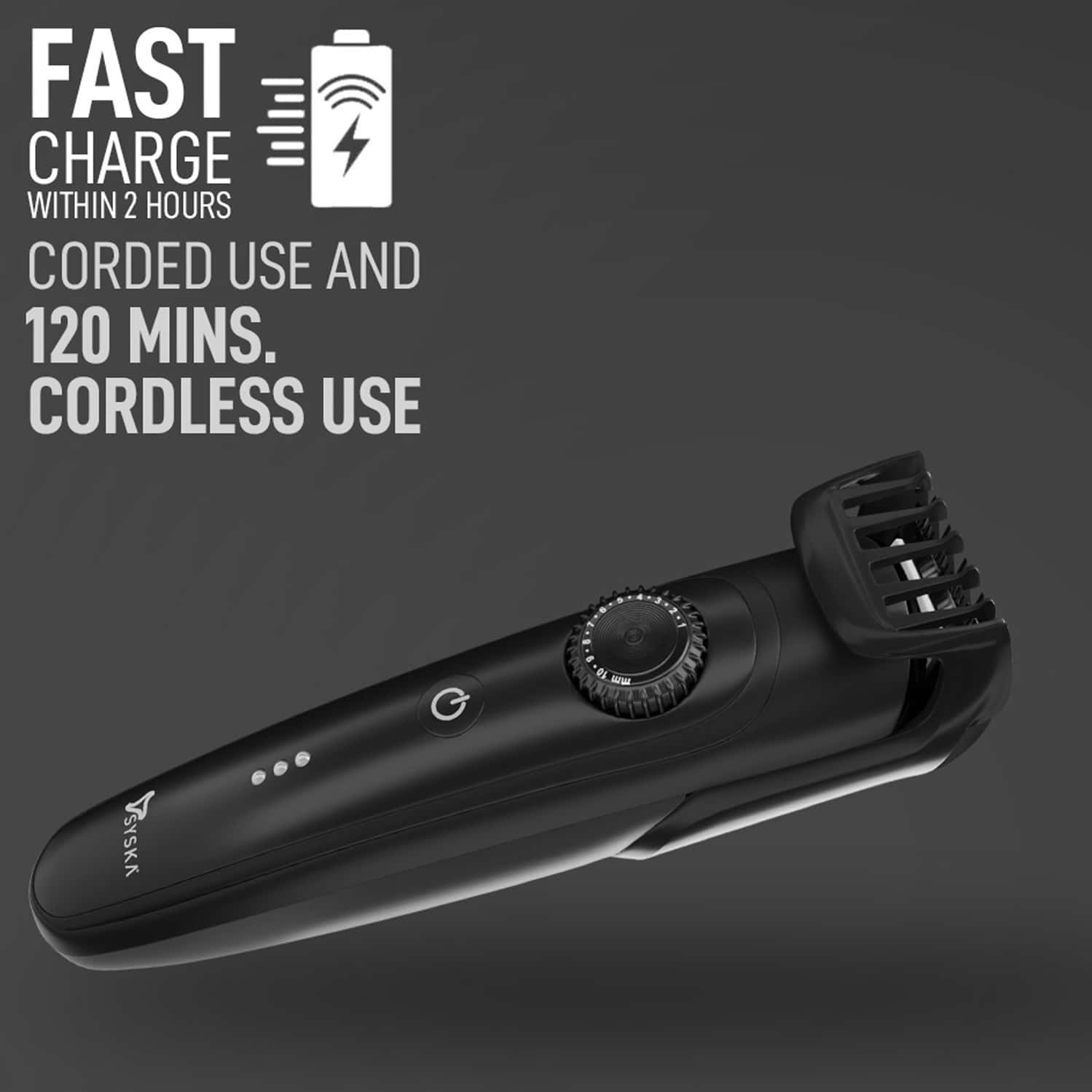 Buy SYSKA HT900 RUNTIME 120 MIN TRIMMER FOR MEN (BLACK) Online & Get