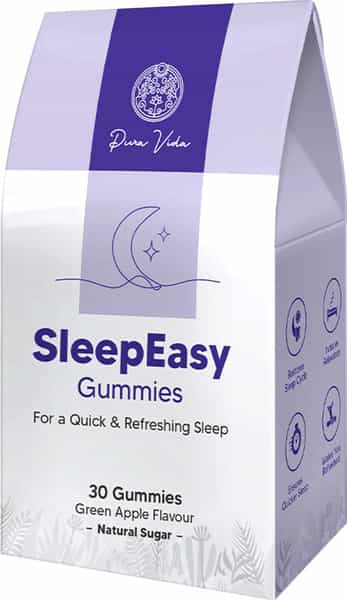 Pura Vida Sleepeasy | Sleep Supplement For Quick & Refreshing Sleep| Green Apple Flavour| 30 Gummies