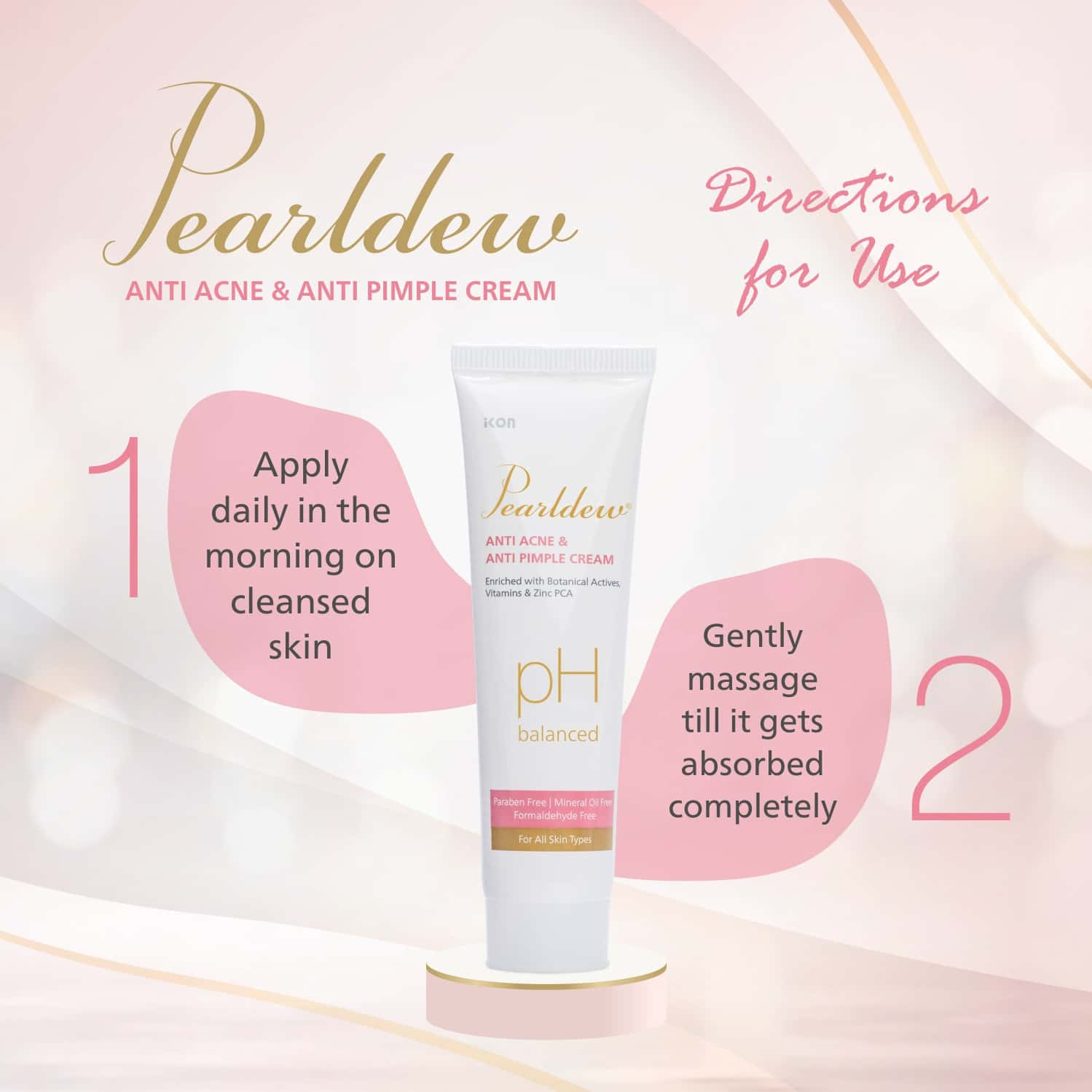 Pearldew Antiacne & Antipimple Cream 25 Gm | Herbs & Zinc Pca | Salicylic Acid (Pack Of 4)