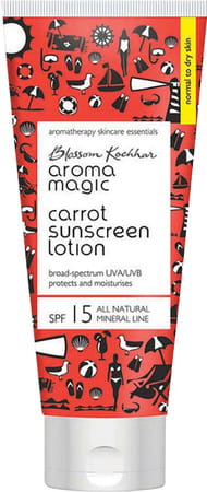 Aroma Magic Carrot Sunscreen Lotion Spf 15 Uva/uvb All Natural Mineral Line - 50ml