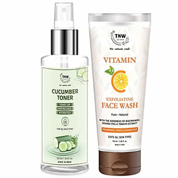 Tnw The Natural Wash Vitamin C Exfoliating Face Wash (100Ml) And Cucumber Toner (100Ml)