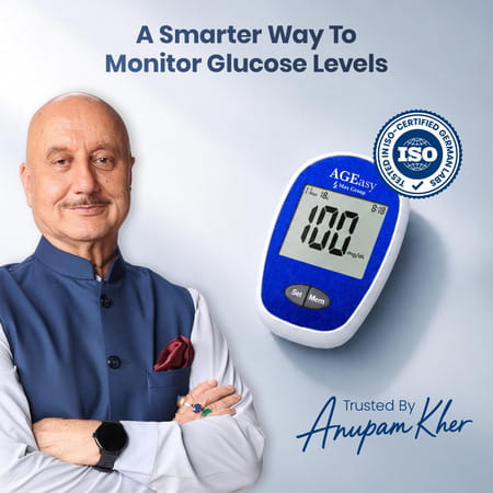 Ageasy (Max Group) Blood Glucose Monitoring System | 50 Test Strips | 1 Lancing Device Glucometer