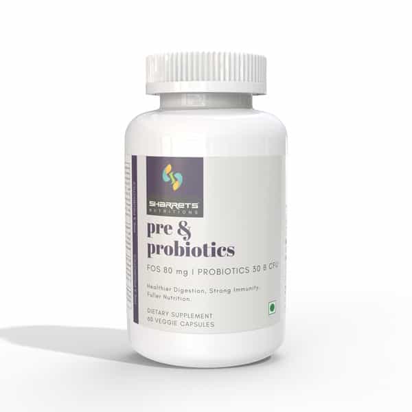 Sharrets Pre And Probiotics Gut Health Capsules - Pack Of 2 | 60 Units Each