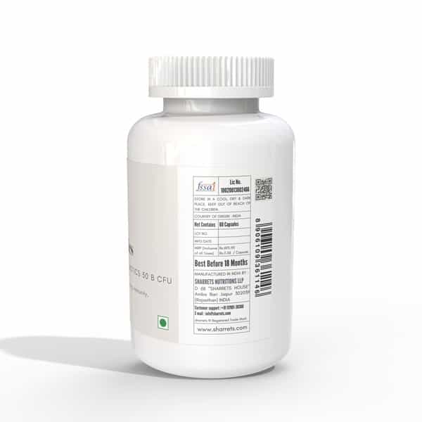 Sharrets Pre And Probiotics Gut Health Capsules - Pack Of 2 | 60 Units Each