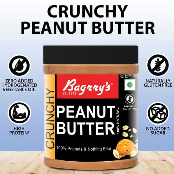 Bagrry's Natural Peanut Butter Crunchy - 1Kg Jar