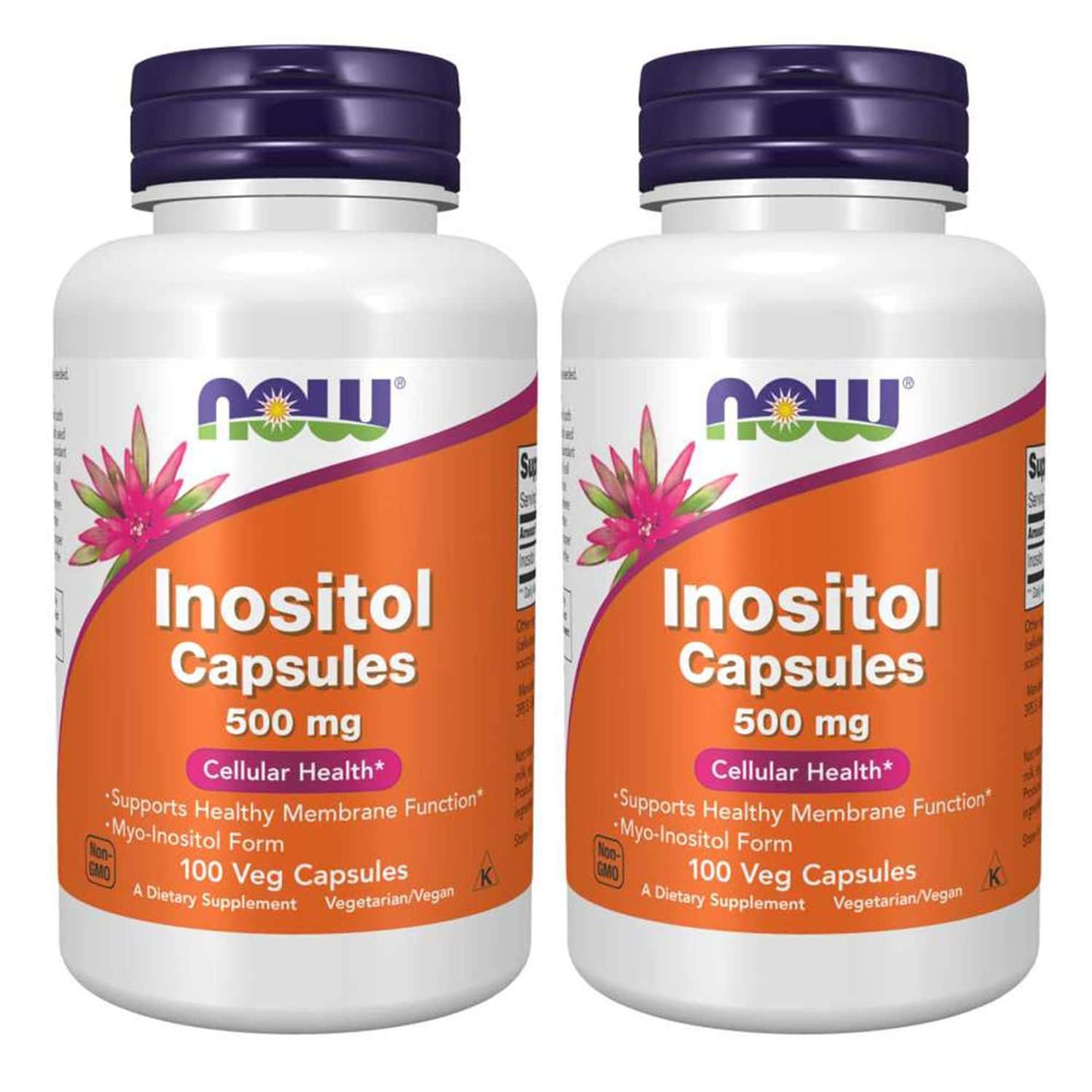 Now Foods 500 Mg Inositol | 100 Capsules - Pack Of 2
