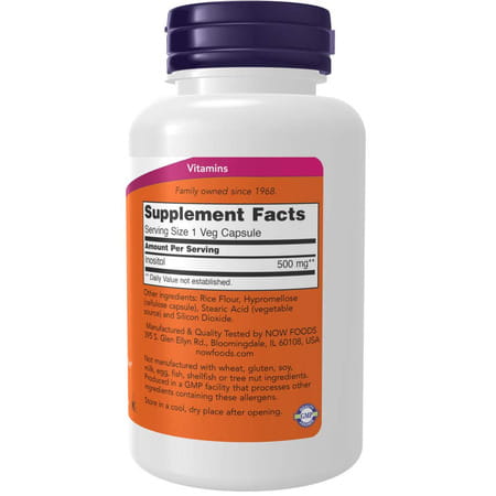 Now Foods 500 Mg Inositol | 100 Capsules - Pack Of 2