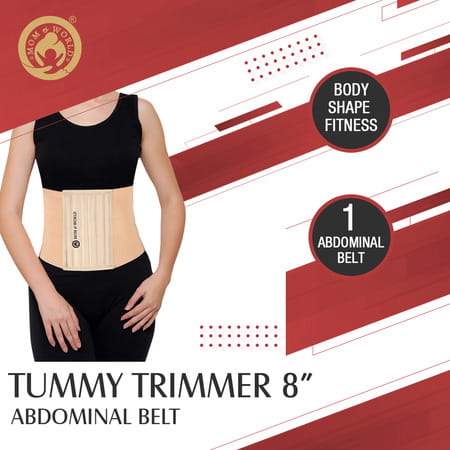 Mom & World Tummy Trimmer 8" Abdominal Belt Body Shaper Belt | Brown Belt Medium Size