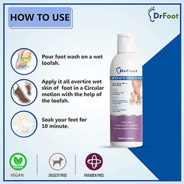 Dr Foot Foot Wash With Tea Tree Oil Menthol 100Ml