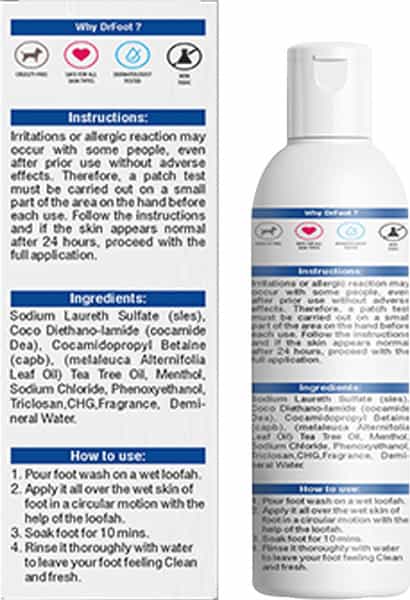 Dr Foot Foot Wash With Tea Tree Oil Menthol 100Ml