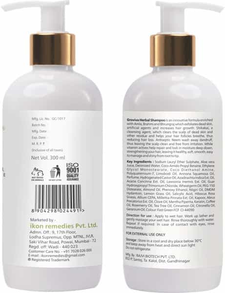 Groviva Herbal Shampoo 300 Ml (Pack Of 2)