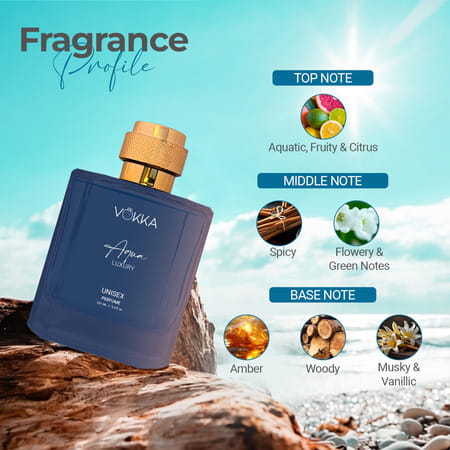 Vokka Aqua 100 Ml | Unisex Luxury Long Lasting Perfume For Men & Women | Aquatic Scent Eau De Parfum