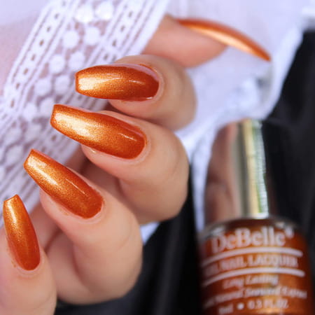 Debelle Gel Nail Lacquer Aurora Amber With Copper Glitter Nail Polish-8ml