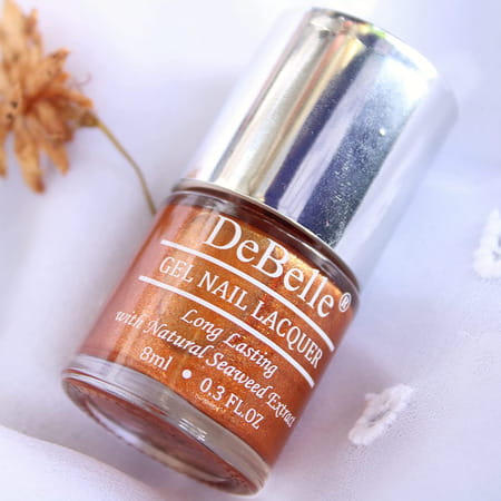 Debelle Gel Nail Lacquer Aurora Amber With Copper Glitter Nail Polish-8ml