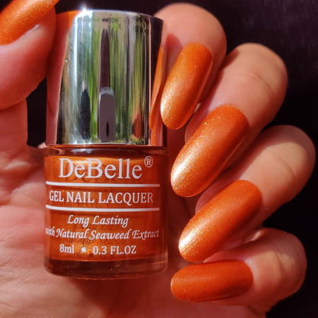 Debelle Gel Nail Lacquer Aurora Amber With Copper Glitter Nail Polish-8ml