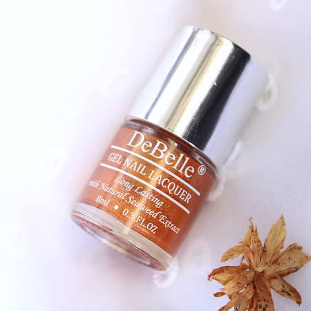 Debelle Gel Nail Lacquer Aurora Amber With Copper Glitter Nail Polish-8ml