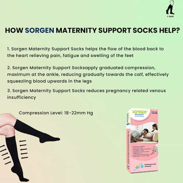 Sorgen Maternity Support Socks (Black Medium)