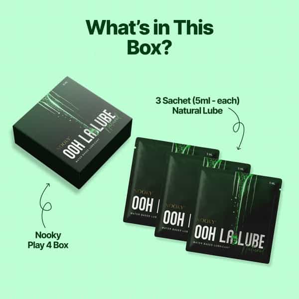 Nooky Ooh La Lube - 3-In-1 Natural Lube Sachet | Water Based |Safe For Oral Intimacy