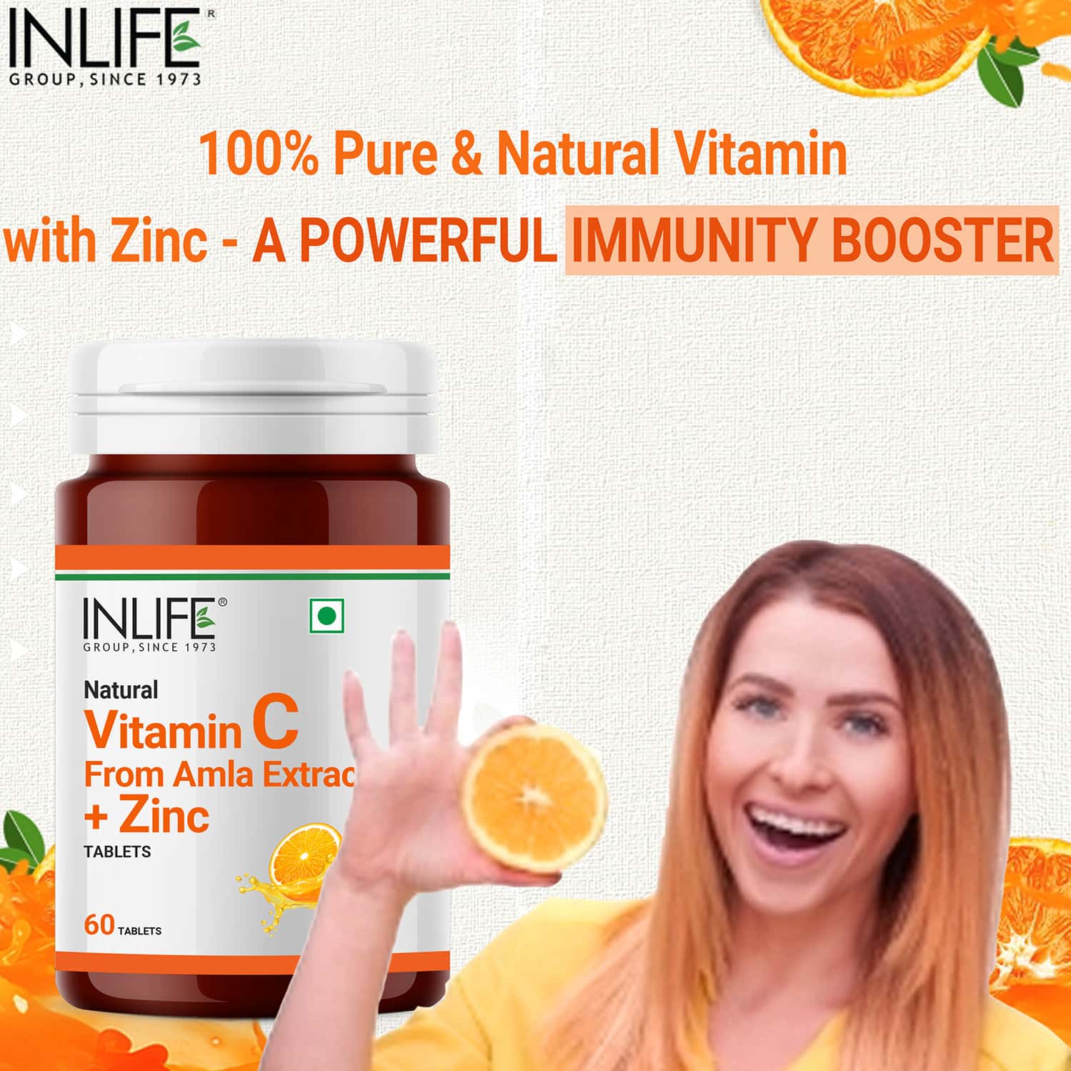 Buy INLIFE NATURAL VITAMIN C AMLA EXTRACT WITH ZINC FOR IMMUNITY & SKIN