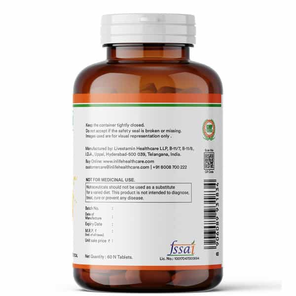 Inlife Natural Vitamin C Amla Extract With Zinc For Immunity & Skin Care - 60 Veg Tablets