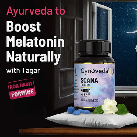Gynoveda Ayurvedic Sleep Tablets. Boost Melatonin Naturally With Tagara Jatamansi. 120 Soana Tablets