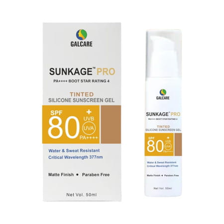 Sunkage Pro Tinted Medium | Spf 80 | Silicone Sunscreen Gel | 50 Ml