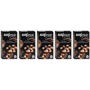 Manforce Cocktail Condoms (dotted-rings) Hazelnut & Chocolate Flavoured 10 Pcs X Pack Of 5