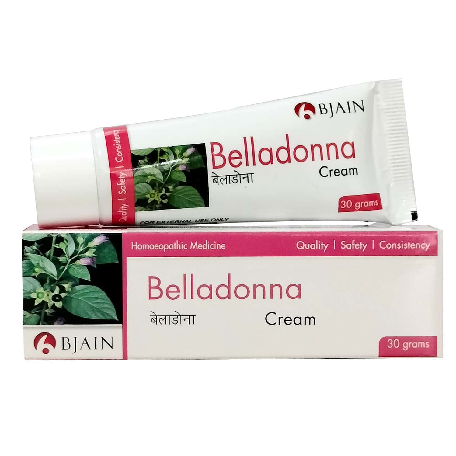 Bjain Belladona Cream For Skin Redness . Inflammation & Irritation Relief - 30gm