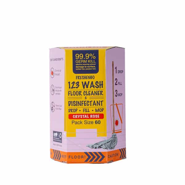 123Wash Floor Cleaner And Disinfectant Crystal Rose (60 Pods)