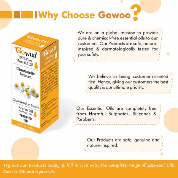 Go Woo 100% Pure Roman Chamomile Oil Virgin & Undiluted 10 Ml
