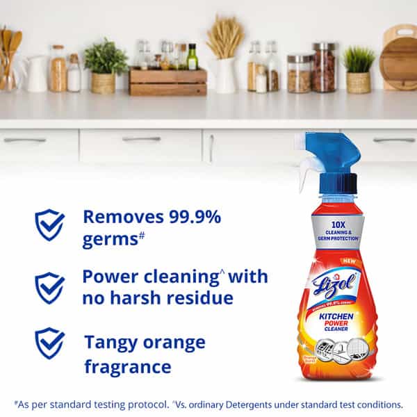 Lizol Kitchen Power Cleaner Liquid Spray 450 Ml