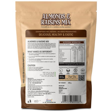 Nourishvitals Almonds And Raisins Mix 200 G