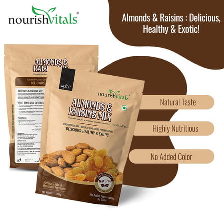 Nourishvitals Almonds And Raisins Mix 200 G