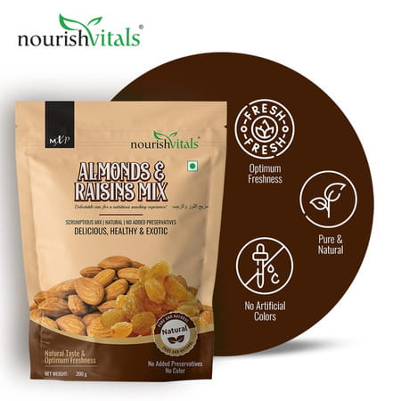 Nourishvitals Almonds And Raisins Mix 200 G