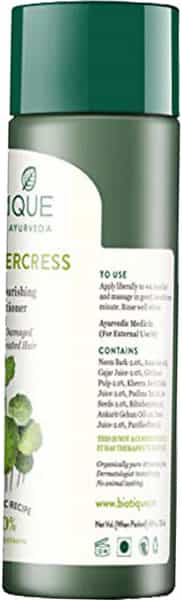 Biotique Bio Water Cress Fresh Nourishing Conditioner -For Dry Damaged & Color Treated Hair 180 Ml