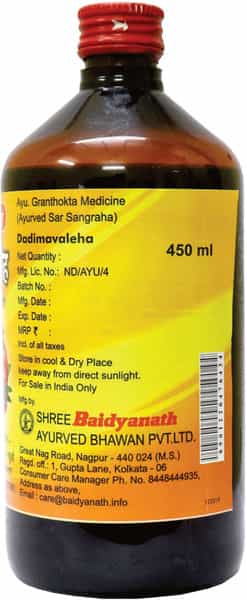 Baidyanath Asli Ayurved Dadimavaleha Syrup With Pomegranate Immunity Booster 450 Ml