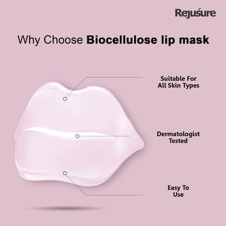 Rejusure Biocellulose Lip Mask Hydrates Lip Anti-Chapped For Dry Lip Men & Women - (5 Lip Masks)