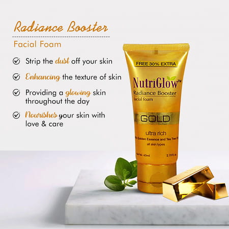 Nutriglow Natural'S Set Of 3 Wine Facial Kit (60gm) Bleach (43gm) & Radiance Booster Foam (65ml)