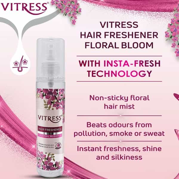 Vitress Hair Freshener Floral Bloom Hair Spray - 100Ml