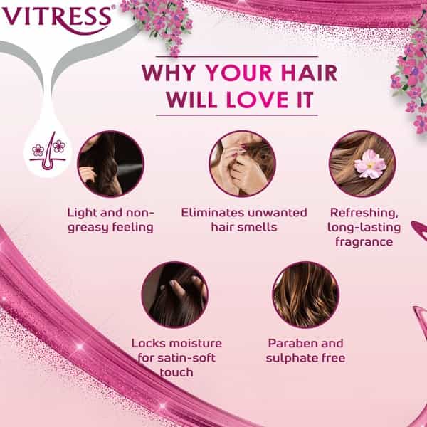 Vitress Hair Freshener Floral Bloom Hair Spray - 100Ml