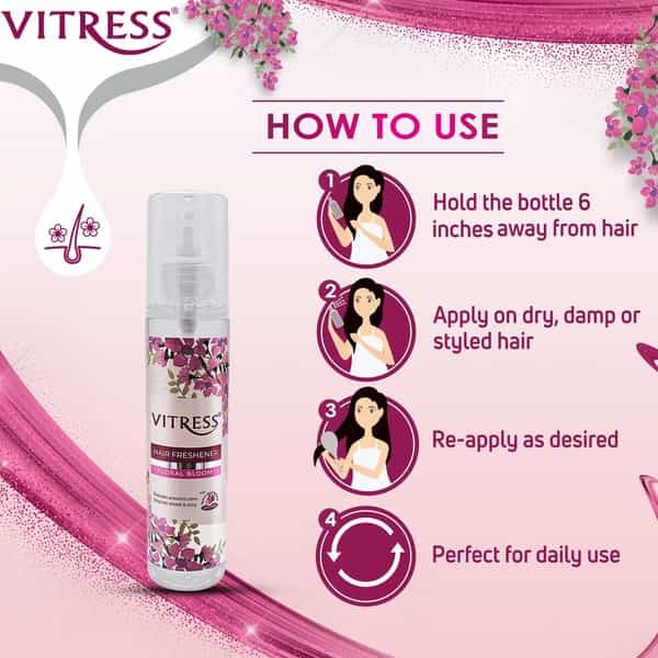 Vitress Hair Freshener Floral Bloom Hair Spray - 100Ml