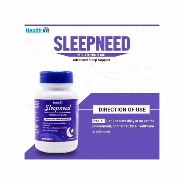 Healthvit Sleepneed Melatonin 5 Mg Advanced Sleep Support - 60 Tablets