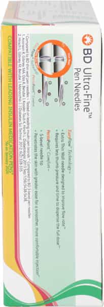 Bd Ultra Fine Easy Flow Penta Point 4Mm 32G Box Of 50 Pen Needles