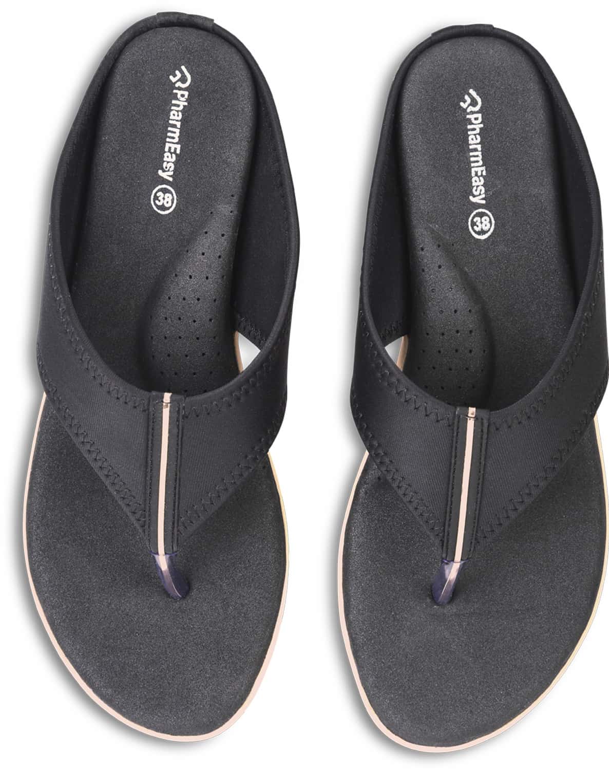 Pharmeasy Diabetic & Orthopedic Women Slippers (Fashion Range-1) Black Color Size 5