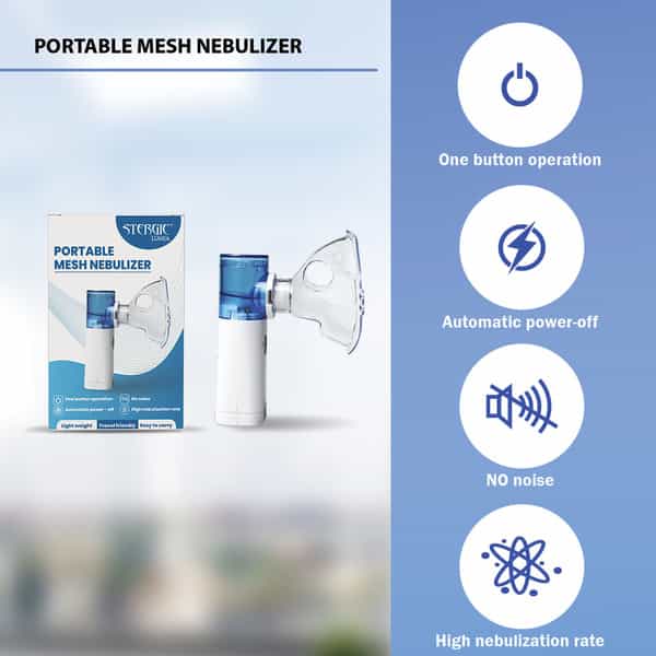 Stergic Lumia Portable Mesh Nebulizer Handheld | One Touch Operation | Lightweight | Travel Friendly