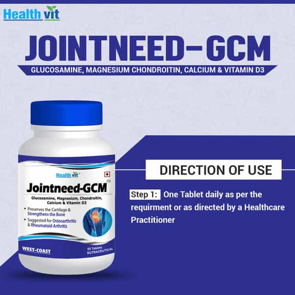 Healthvit Jointneed Gcm For Bone Muscle Health & Joint Support Of Men & Women - 60 Tablets